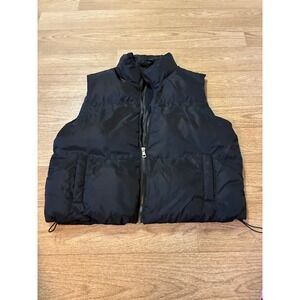 Love Streak Black Puffer Vest Cold Weather Collection Sleeveless Jacket Large